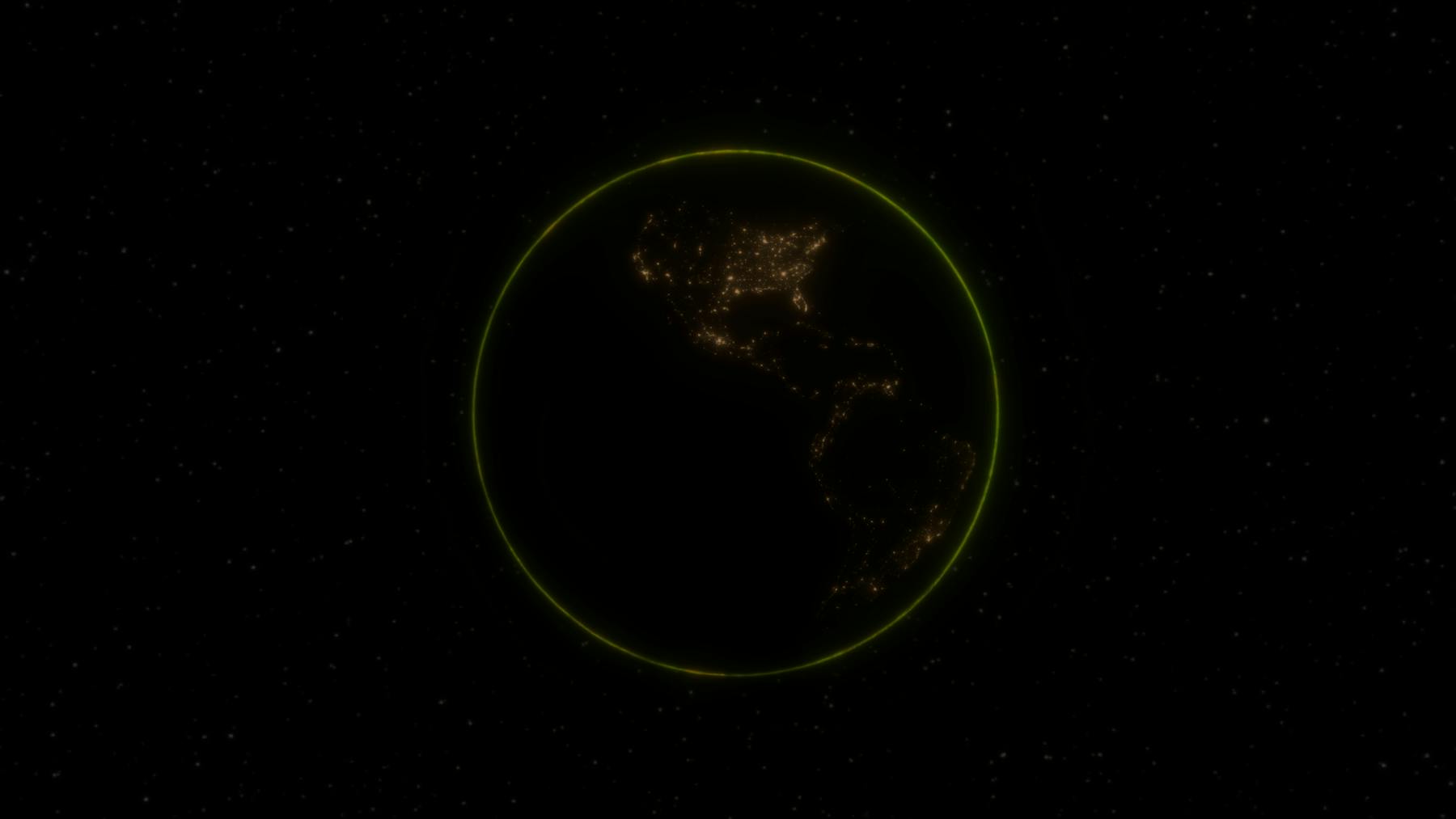 Earth at night with connected city lights