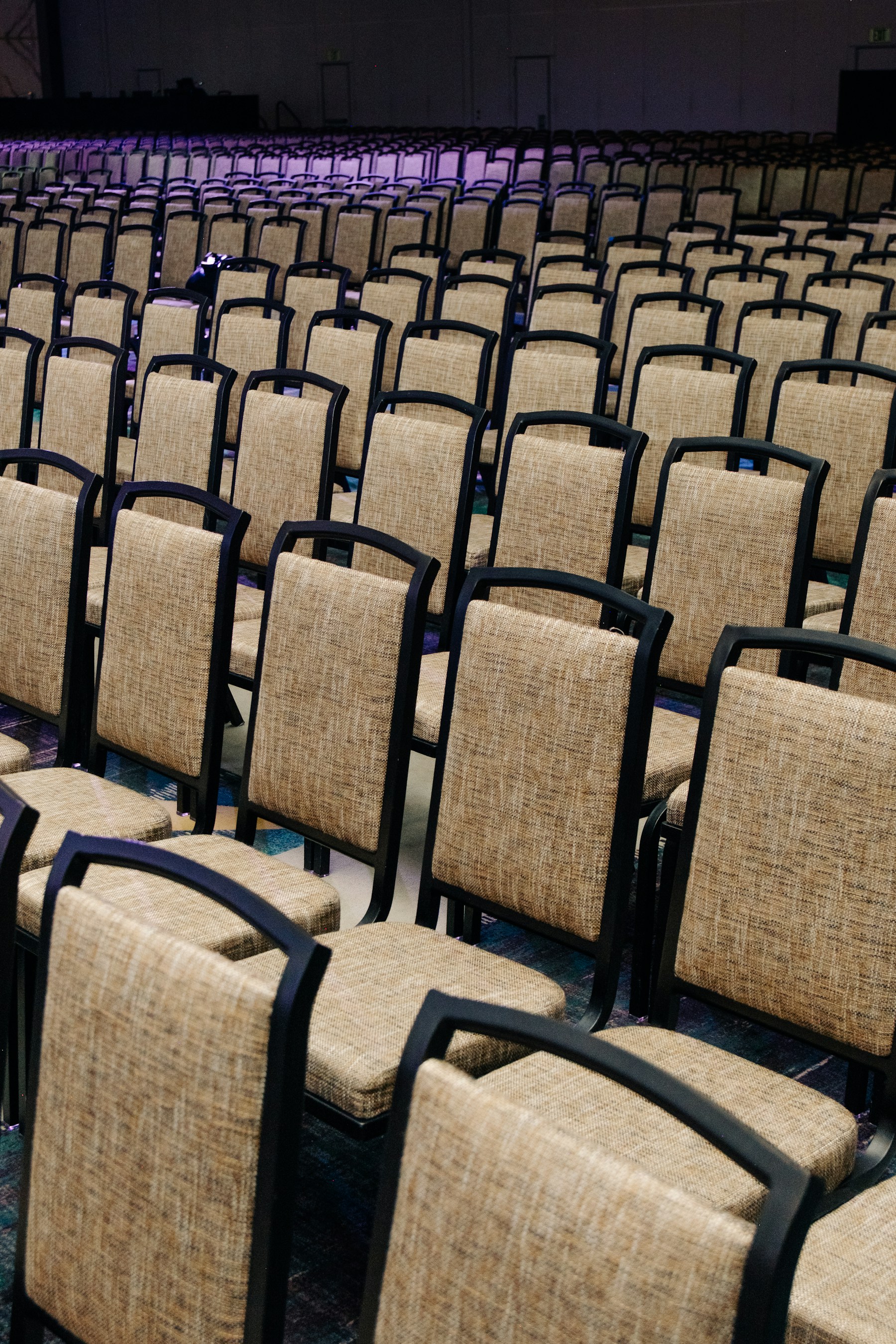 Conference room seats arranged for an event showcase